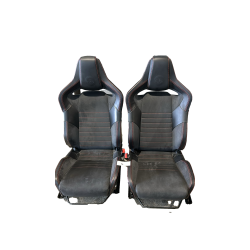 Evora 400 Sparco Sports Seats Pair Black Leather Alcantara